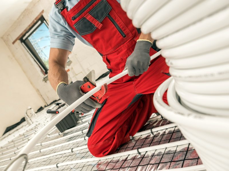 Floor Radiant Heating Systems installation Inside a House
